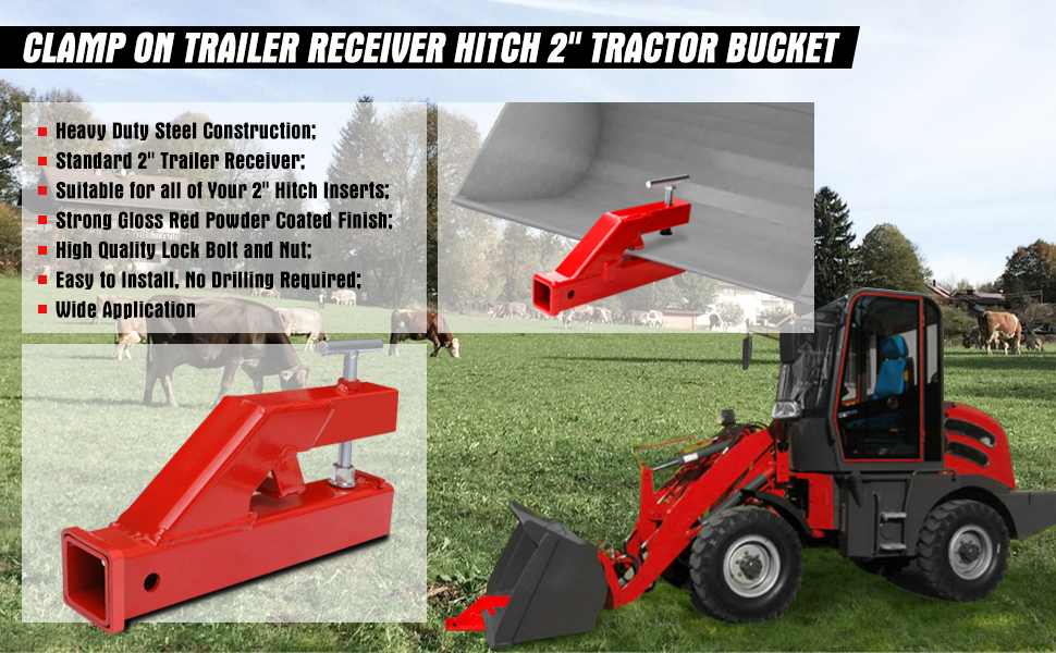 AIWARGOD Clamp On Trailer Hitch Receiver Bucket Hitch for