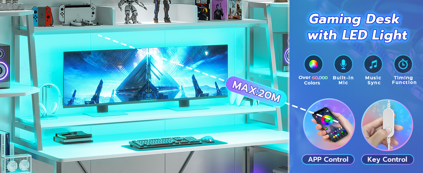 gaming desk with led light