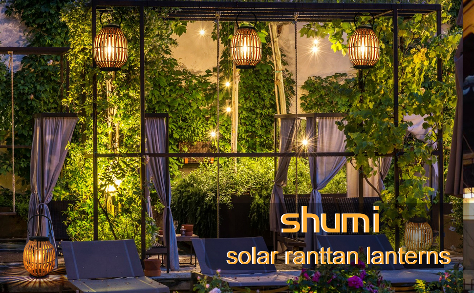 solar rattan lanterns