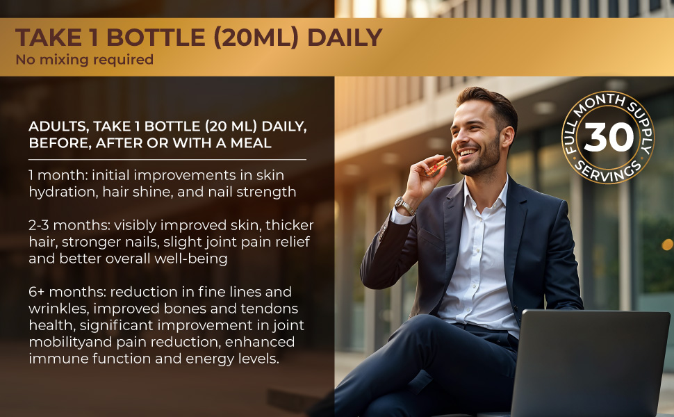 directions on how to take the supplement and information on results upon taking