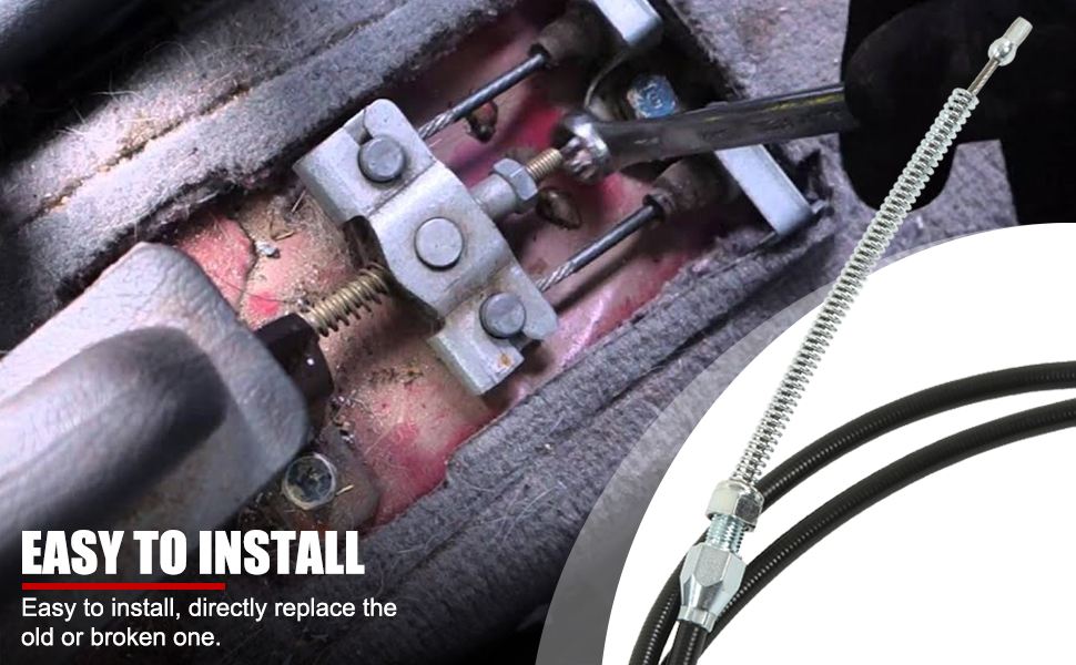 Universal Car Parking Brake Cable Kit, Emergency Parking Brake Cable