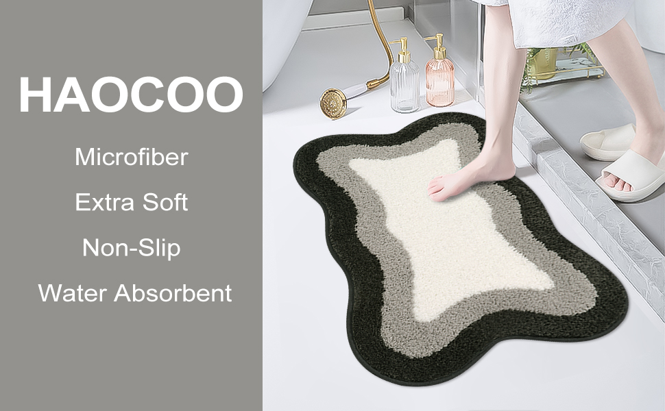 HAOCOO Microfiber Bathroom Runner Rug, 18x47 inch Non Slip