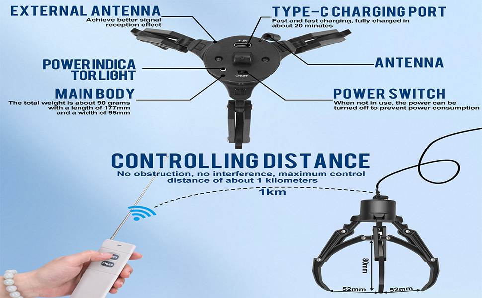 Drone remote control intelligent mechanical claw