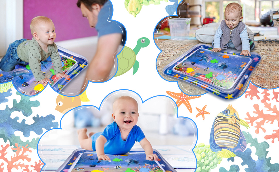 Tummy Time Water MatInflatable Play Mat Perfect Sensory Toys for Baby