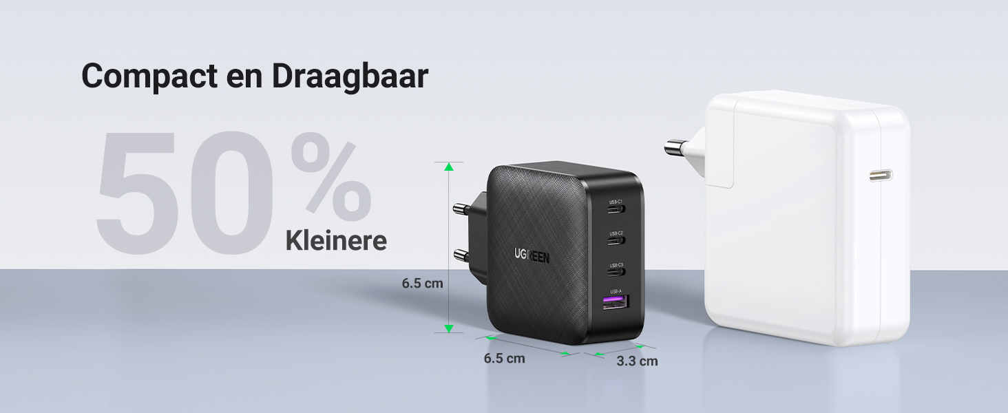 UGREEN 65W USB C GaN Oplader - 4-Poorts PD Lader met PPS - 7