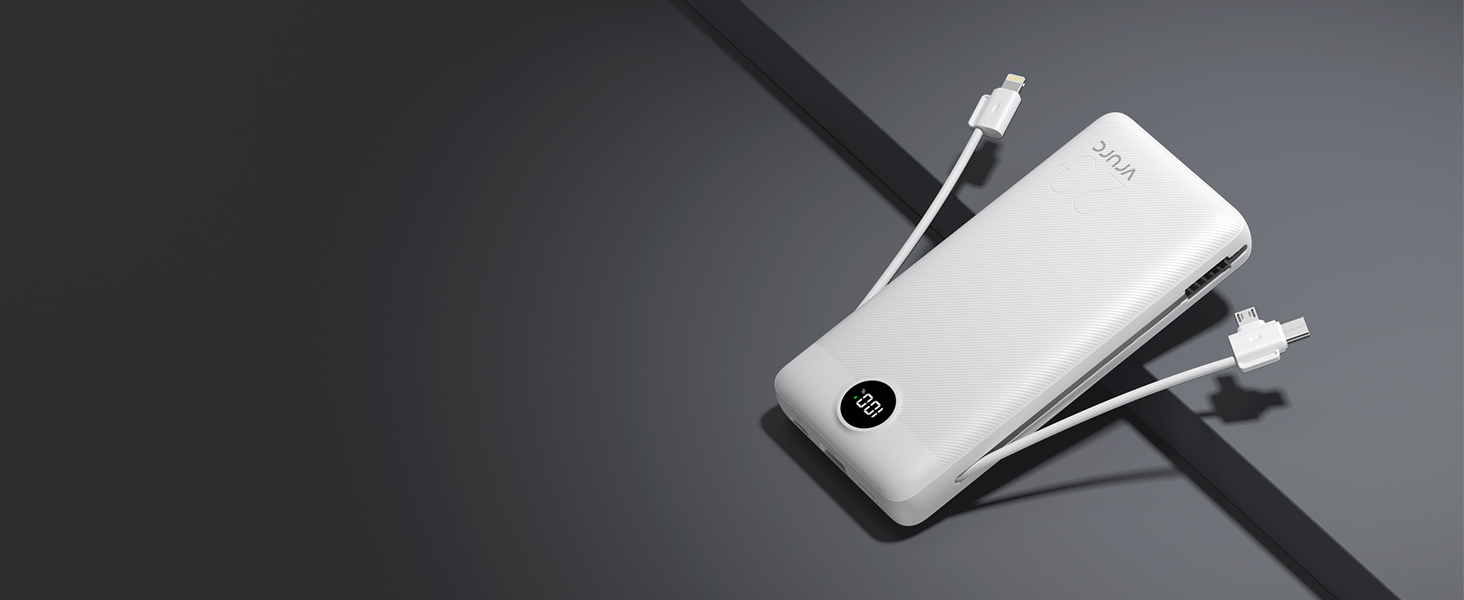 20000mah power bank with cables