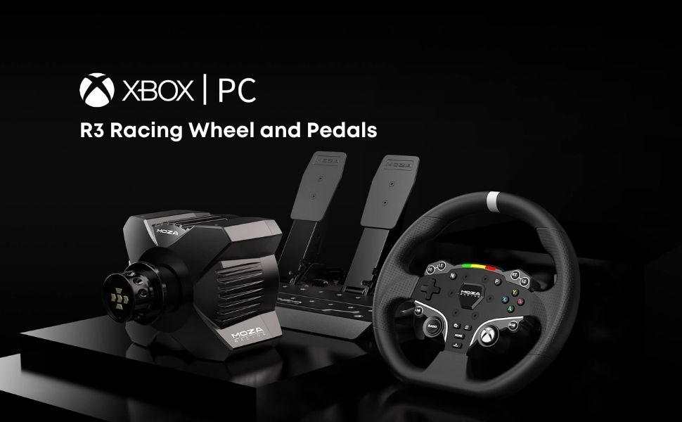 【美品】MOZA R3 ハンコン 3ペダルシフターセット MOZA RACING Moza Racing R3 ダイレクトドライブ 3.9Nm Xbox/PC