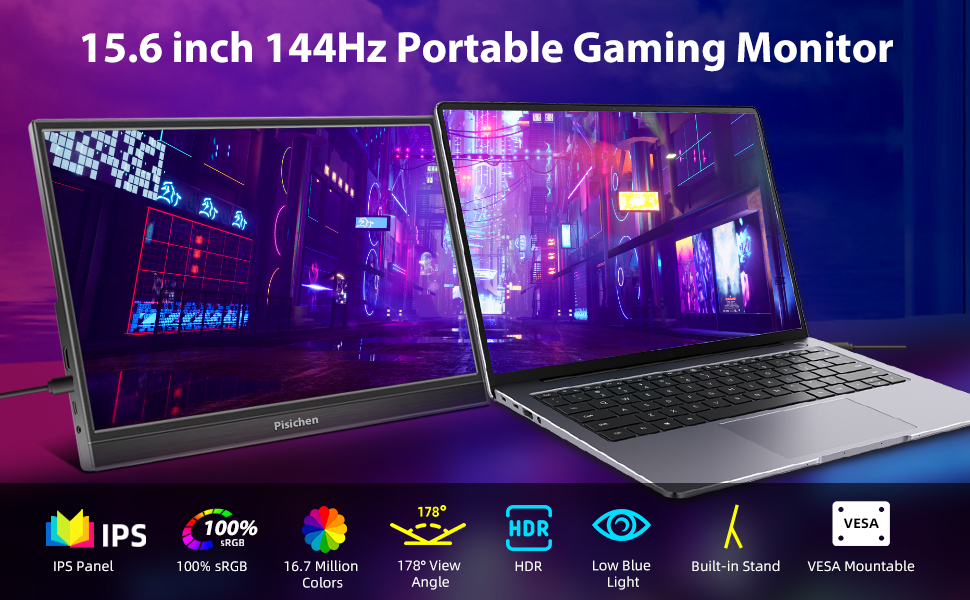 15.6 inch 144Hz Portable Gaming Monitor