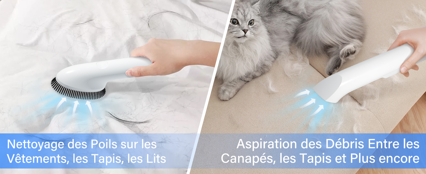 ELS PET Aspirateur Poil de Chien, 5 en 1 Professionnelle Tondeuse Chien, Silencieuse Aspirateur