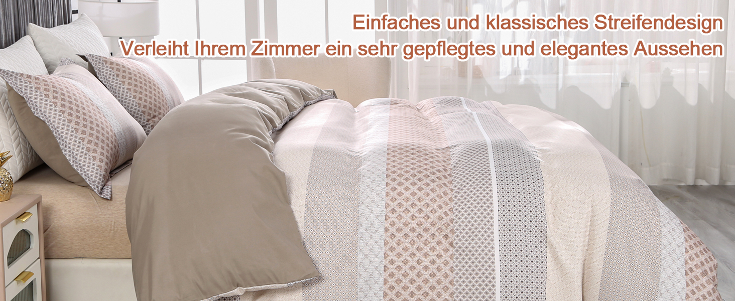 Qucover Bettwäsche Set: Aus 100% Gebürstet Polyester-Mikrofaser