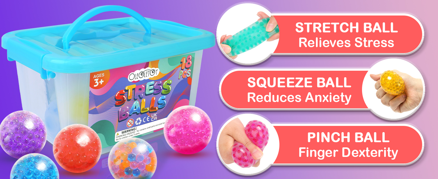 Stress Balls Squishy Fidget Toys OleOletOy 18 Pack Mini
