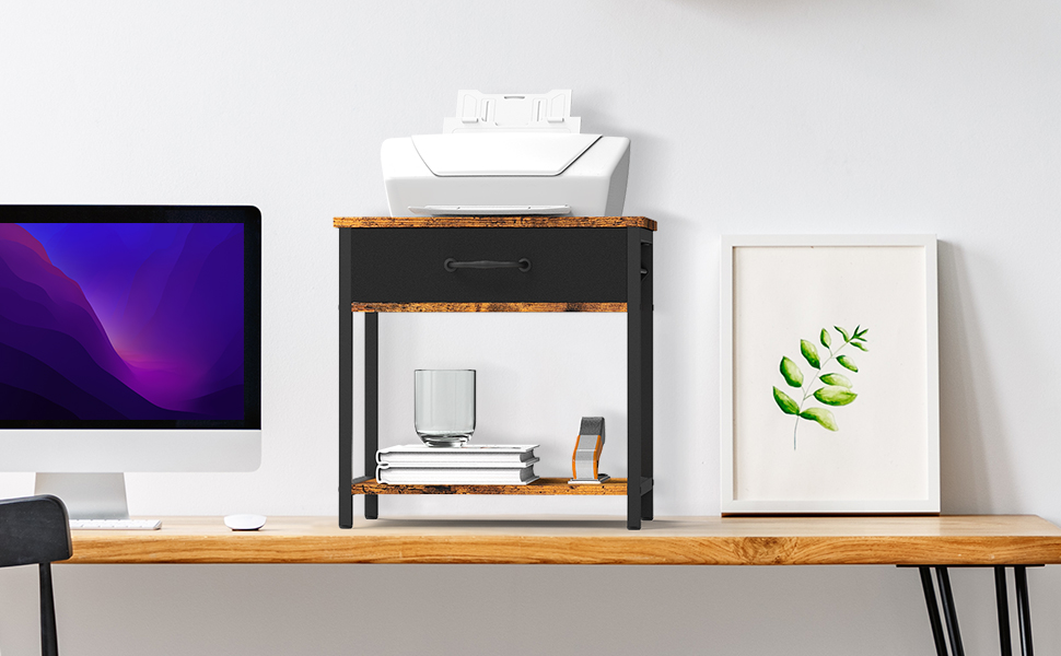 YBING Printer Stand Printer Shelf with Storage Drawer Under