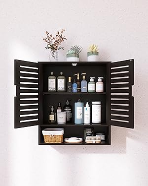 Bamboo medicine cabinet for wall mounting