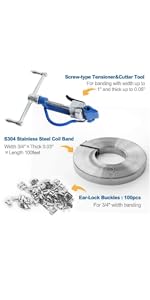 Steel Banding Strapping Kit with Screw-type Tensioner