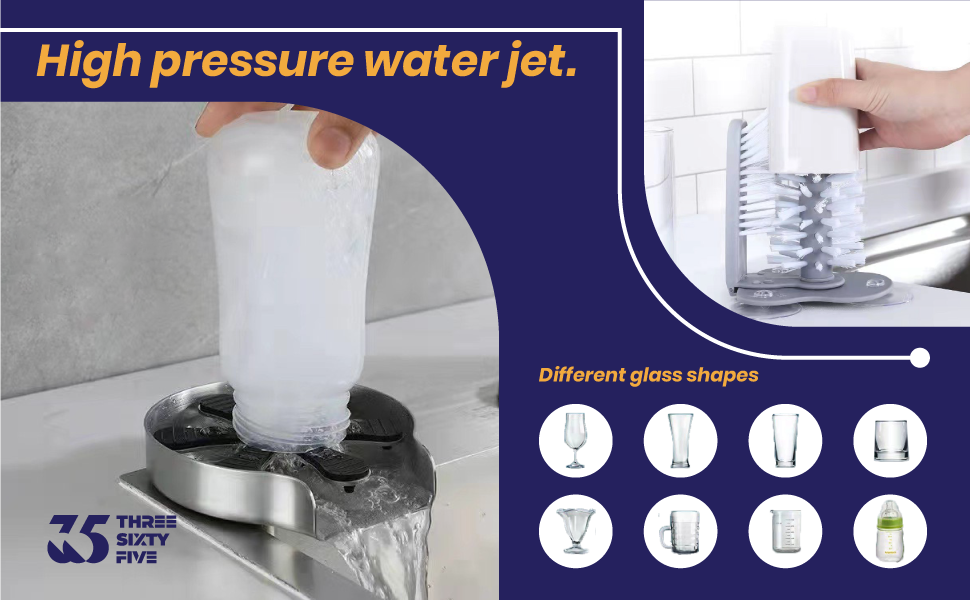 Automatic Glass Rinser For Kitchen Sink, Stainless Steel