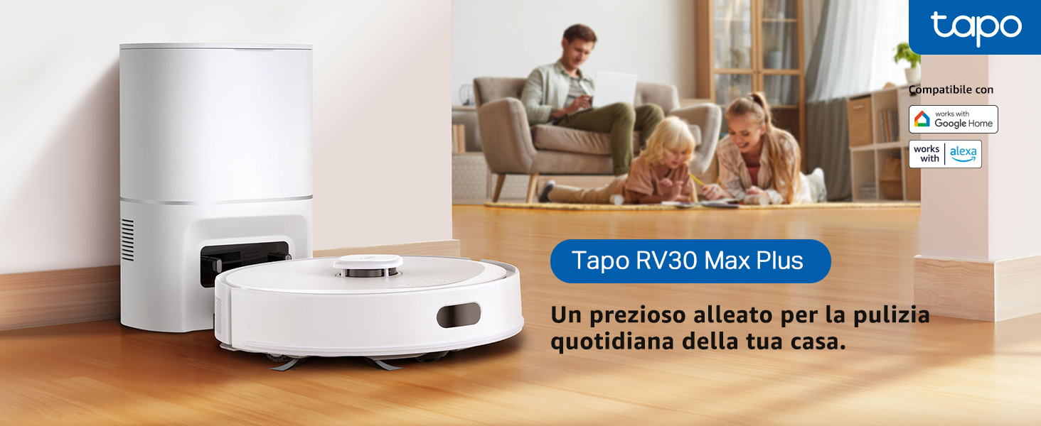 Tapo RV30 Max Plus, Robot aspirapolvere e lavapavimenti con mappatura Lidar e IMU