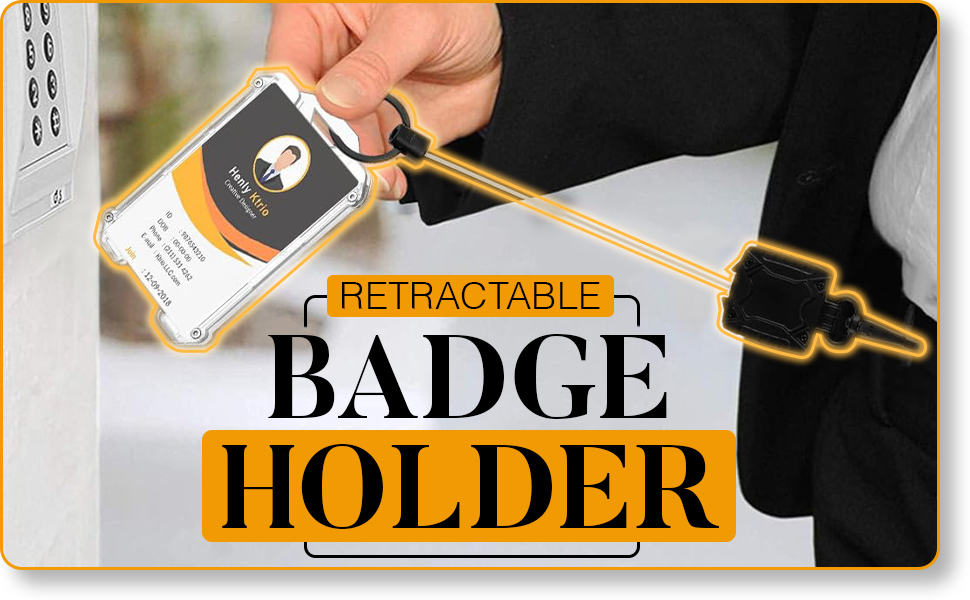Hard Plastic ID Badge Holder with Retractable Lanyard