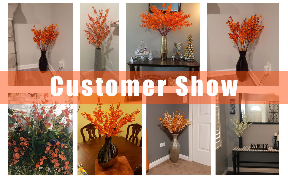 HANTAJANSS Artificial Orchids Silk Flowers, 8 Pcs Orchids