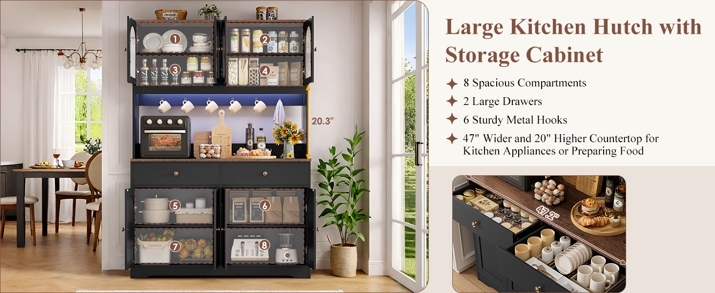 hutch cabinet with storage