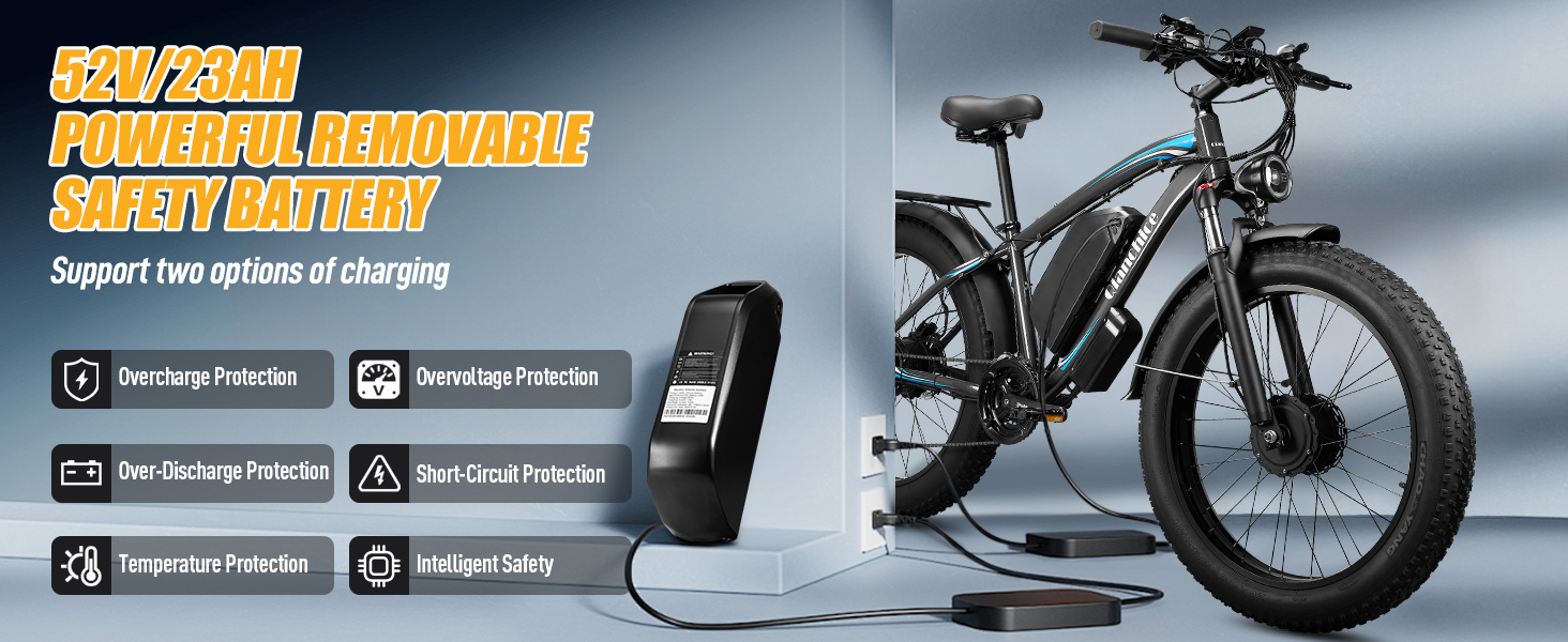 Qianchice 3000W Peak 52V Dual Motor Electric Bike for