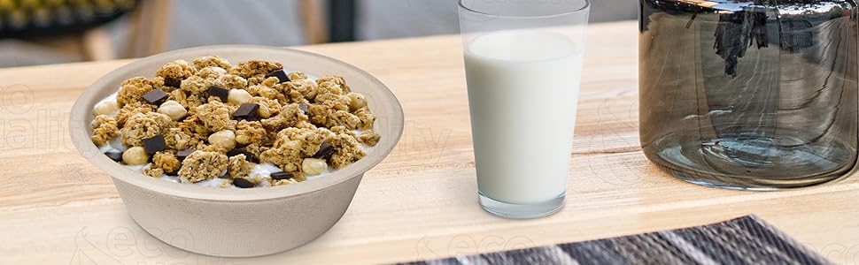 compost safe bio-degradable paper bowls disposable salad cereal bowl container sugarcane fiber