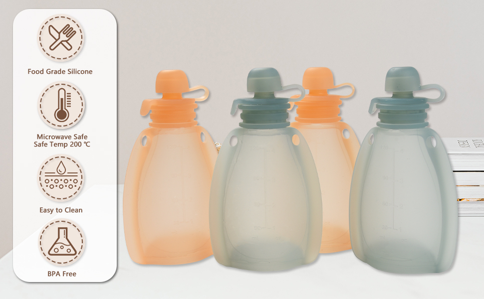 Little Rawr Refillable Baby Food Pouches,Reusable Pouches for Babies/Toddlers/Kids