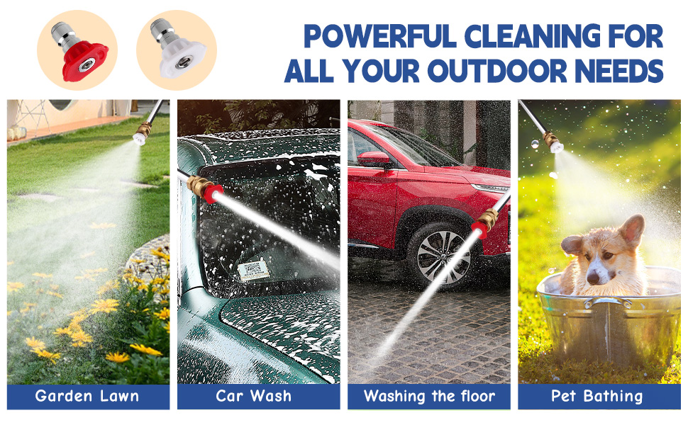 Animgrth 2024 Upgraded Jet Nozzle Power Washer for Garden