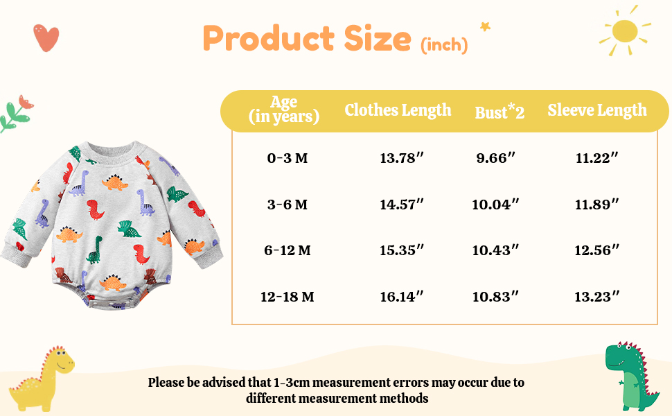 New child Boy Woman Outfits Child Lengthy Sleeve Dinosaur Romper Outsized Sweatshirt Toddler Fall Garments 0-18M 17 5