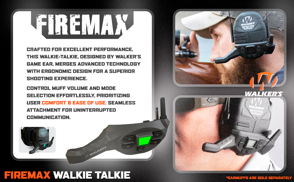 WALKER'S FireMax Muff Walkie Talkie FRS Frequency