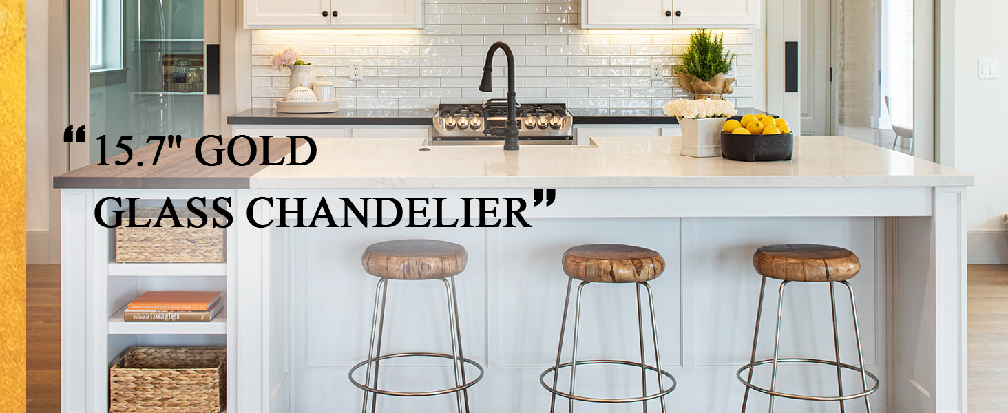 Modern Gold Glass Chandelier