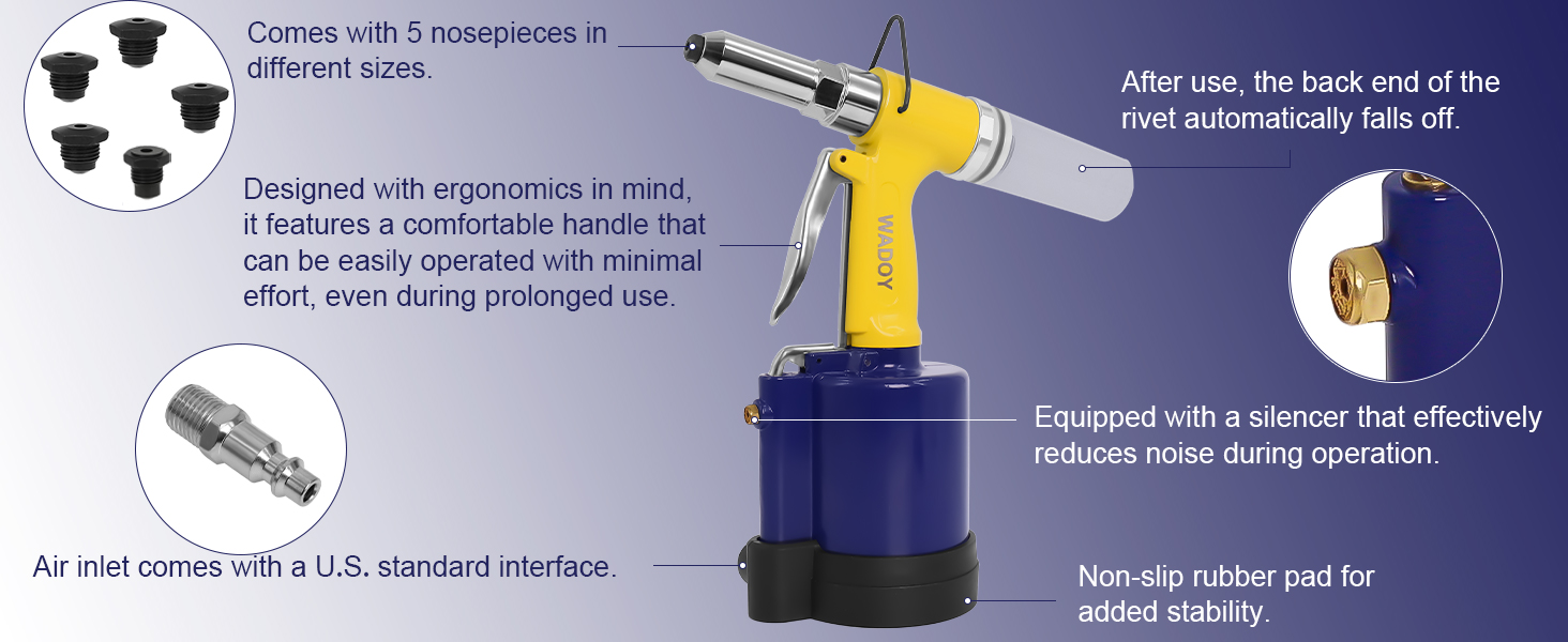 Pneumatic Rivet Gun Features