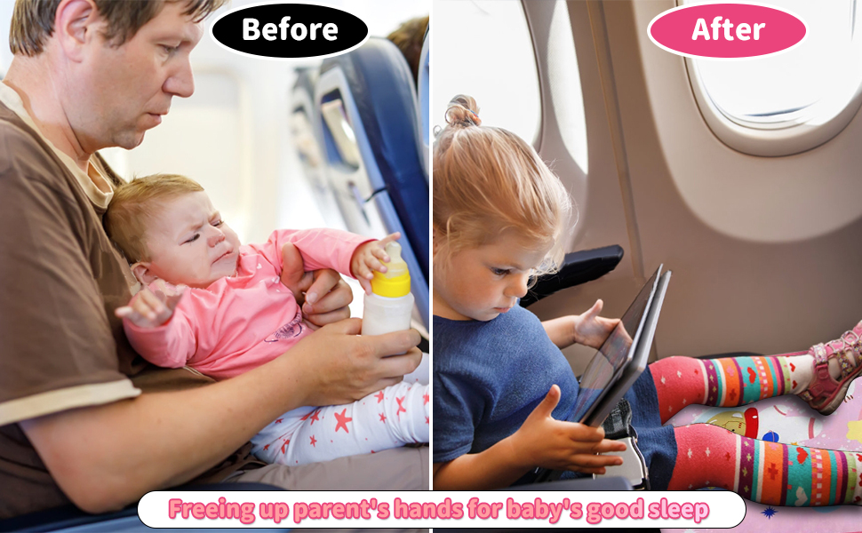 Travel Airplane Bed for Toddler Portable Airplane Seat Extender Pedals Bed