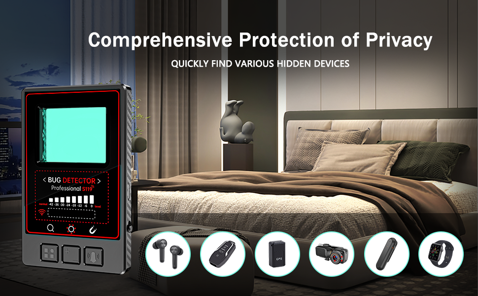 listening device detector, bug detector & camera finder, bug detector, bug sweeping device