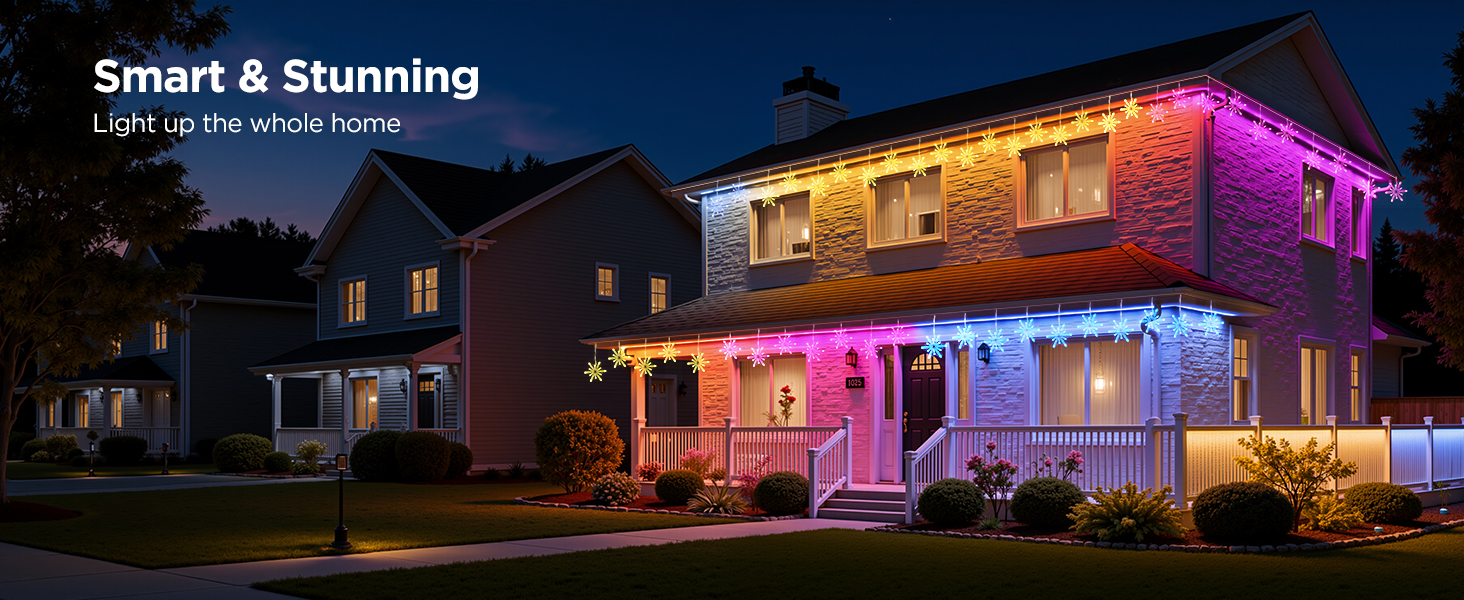 hanging snowflake lights