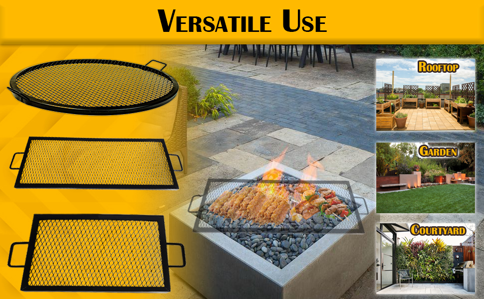 FEBTECH Fire pit Grill Grate Over fire pit 36" x 36" Square firepit grill rack