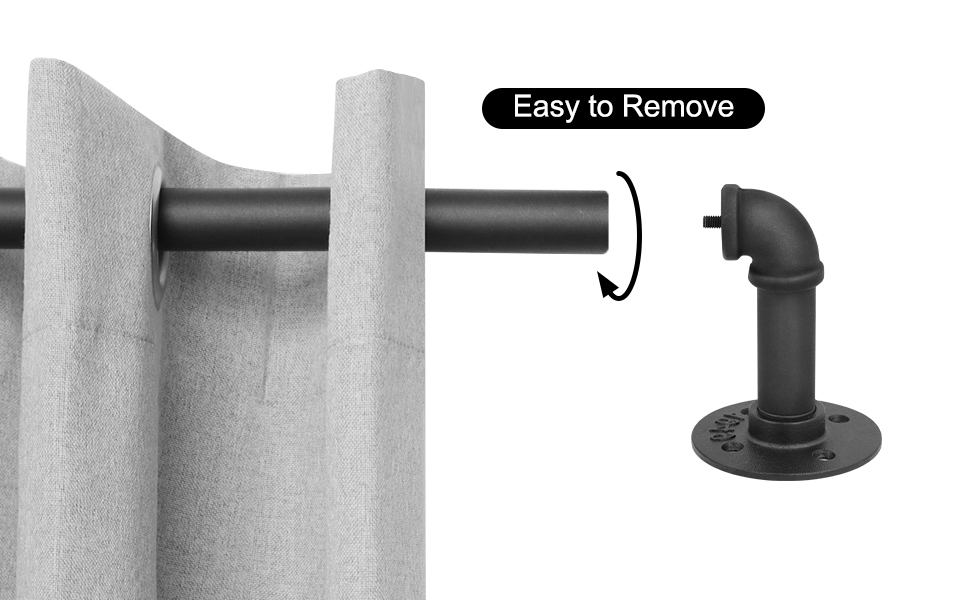 Refrze Blackout Curtain Rods for Windows 72 to 144 Inch