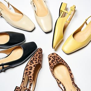 C.Paravano Square Toe Slingbacks