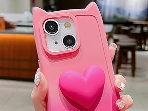 3D Heart iPhone 15 Plus Case