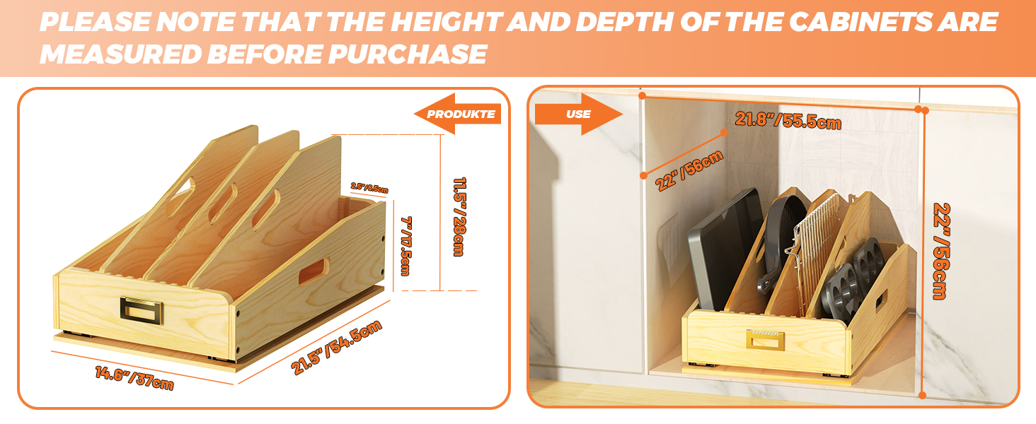 Wooden Tray Dividers for Cabinets
