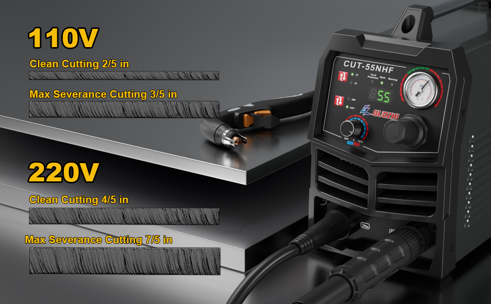 GZ GUOZHI CNC Plasma Cutter, 55 Amp NonHF NonTouch Pilot Arc, THC