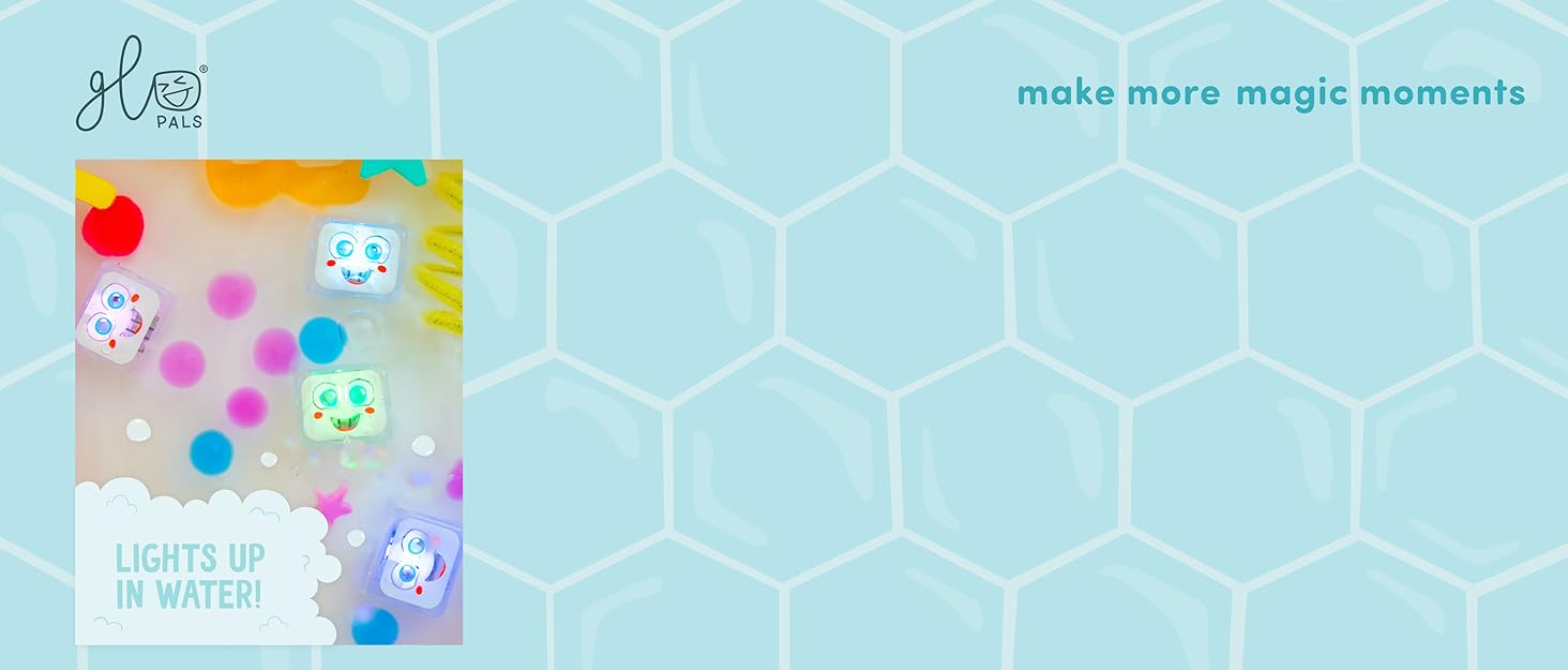 make more magic moments with Glo Pals water activated light up bath toys for sensory play