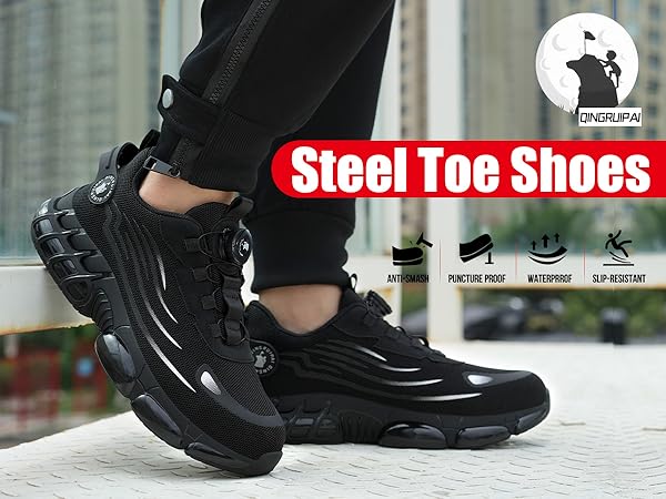 人文 #OUTDOOR Amazon.com: QINGRUIPAI Steel Toe Safety Work Shoes for Men
