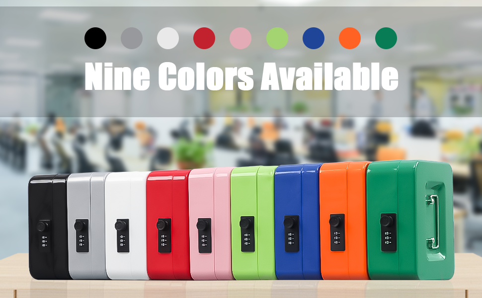 KYODOLED Large Cash Box with Combination Lock Safe Metal