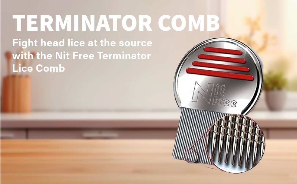 Nit Free Terminator Comb, Professional Stainless Steel