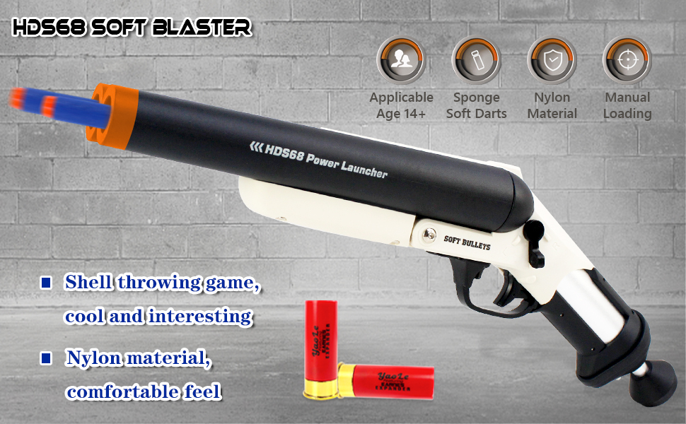Toy Foam Blaster,Double Barrel Toy Foam Blaster Shell Ejecting Foam Dart Blaster