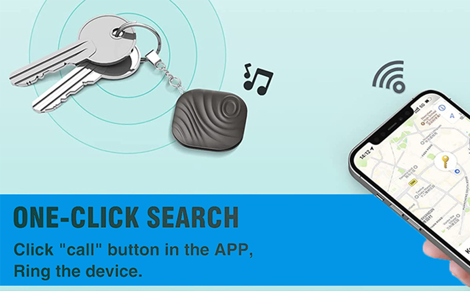 AMIR Bluetooth Tracker Replaceable Battery Key Finder