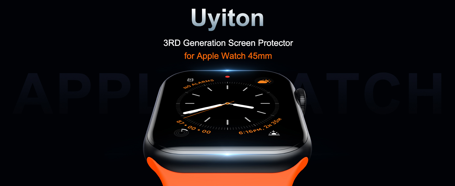 Uyiton 2 Pack for Apple Watch Series 9/8/7 Screen Protector