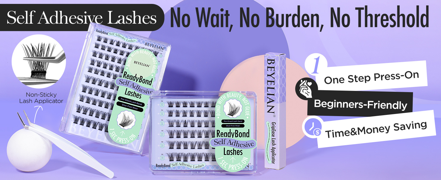 Beyelian self adhesive eyelashes;self adhesive lashes;press on lashes;no glue lashes press on lashes