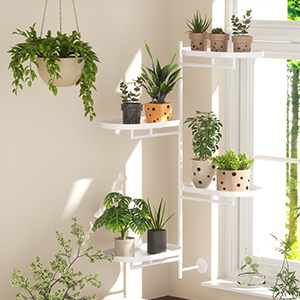 black and white window plant shelves for bathroom ,living room ,bedroom