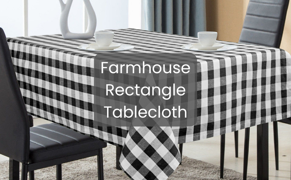 UniQloth Rectangle Tablecloth Buffalo Check Heavy Duty